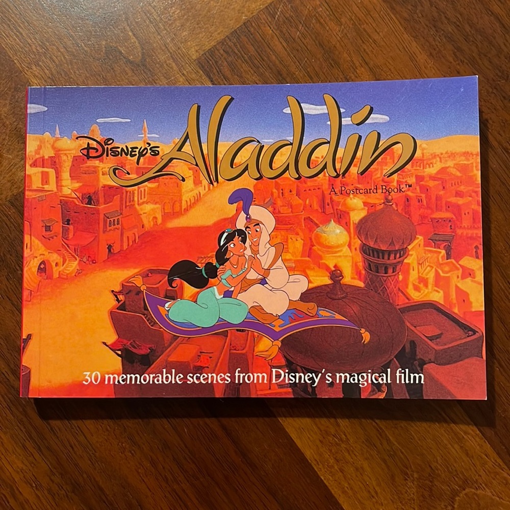 NEVER USED DISNEY'S ALADDIN POSTCARD SET - 30 MEMORABLE SCENES!